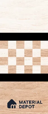 TL 02423 C Highlighter Earth Brown & Cream 18 x 12 inch Glossy Finish Ceramic Wall Tile - 7 mm