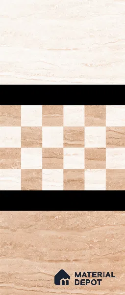 TL 02423 C Highlighter Earth Brown & Cream 18 x 12 inch Glossy Finish Ceramic Wall Tile - 7 mm