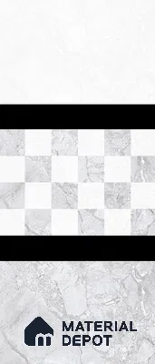 TL 02424 C Highlighter 2 Light Grey & White 18 x 12 inch Glossy Finish Ceramic Wall Tile - 7 mm