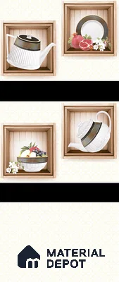 Patterned Wall Tile TL 02427 C Light Pastel Cream 18 x 12 inch Glossy Finish Ceramic Tile - 7 mm