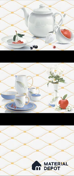 TL 02430 A Highlighter 1 Polar White & Red 18 x 12 inch Glossy Finish Ceramic Wall Tile - 7 mm