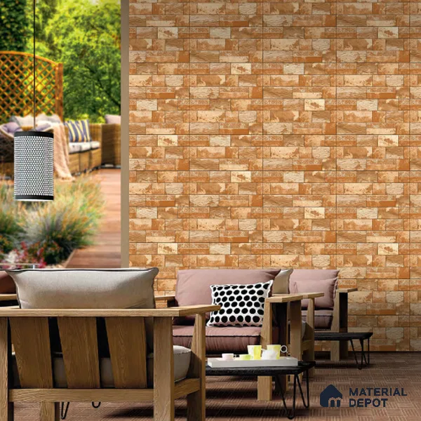 TL 04274 Earth Brown Matte Finish 600 x 300 mm Elevation Wall Cladding Tile - 10 mm