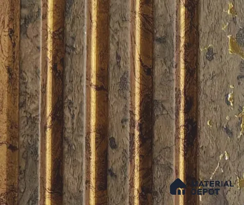 Brown Marble Louver PN 06022 8 ft x 4.9 inch Charcoal Panel - 12 mm | Suitable for Feature Wall, TV Unit & Living Room | Width is Subjected to 5% Variation