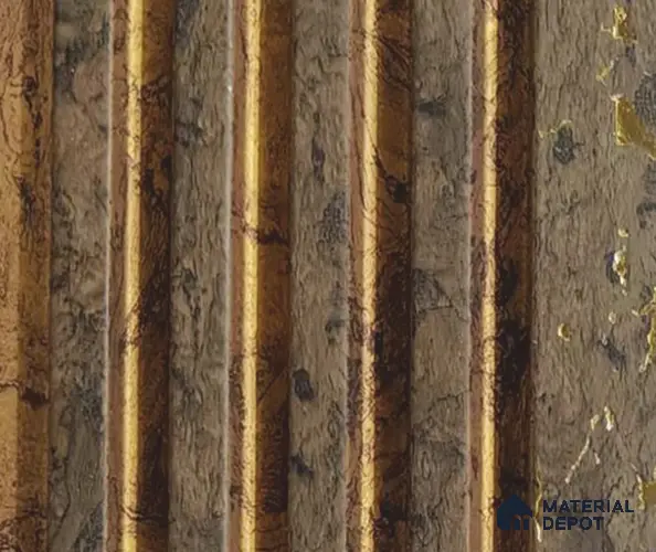 Brown Marble Louver PN 06022 8 ft x 4.9 inch Charcoal Panel - 12 mm | Suitable for Feature Wall, TV Unit & Living Room | Width is Subjected to 5% Variation