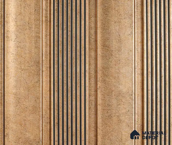 Brown Patterned Louver PN 06025 8 ft x 4.9 inch Charcoal Panel - 12 mm | Suitable for Feature Wall, TV Unit & Living Room | Width is Subjected to 5% Variation