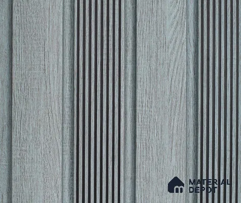 Grey Patterned Louver PN 06026 8 ft x 4.9 inch Charcoal Panel - 12 mm | Suitable for Feature Wall, TV Unit & Living Room | Width is Subjected to 5% Variation