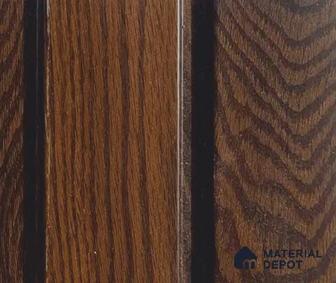 Brown Wooden Louver PN 06027 8 ft x 4.9 inch Charcoal Panel - 12 mm | Suitable for Feature Wall, TV Unit & Living Room | Width is Subjected to 5% Variation