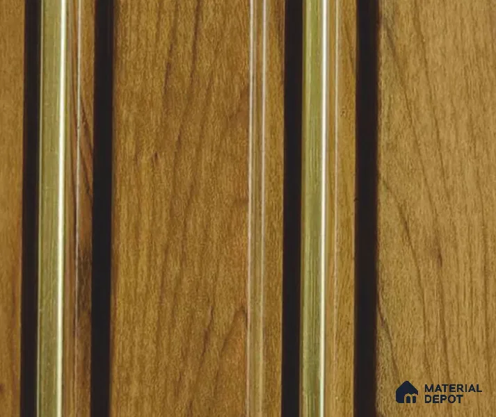 Brown Wooden Louver PN 06031 8 ft x 4.9 inch Charcoal Panel - 12 mm | Suitable for Feature Wall, TV Unit & Living Room | Width is Subjected to 5% Variation