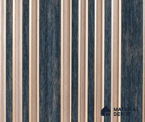 Multi Colour Stone Louver PN 06034 8 ft x 4.9 inch Charcoal Panel - 12 mm | Suitable for Feature Wall, TV Unit & Living Room | Width is Subjected to 5% Variation