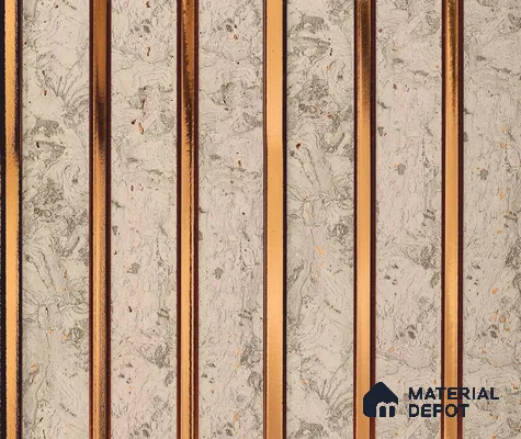 Cream Marble Louver PN 06038 8 ft x 4.9 inch Charcoal Panel - 12 mm | Suitable for Feature Wall, TV Unit & Living Room | Width is Subjected to 5% Variation