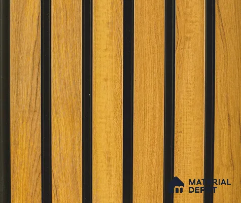 Brown Wooden Louver PN 06039 8 ft x 4.9 inch Charcoal Panel - 12 mm | Suitable for Feature Wall, TV Unit & Living Room | Width is Subjected to 5% Variation