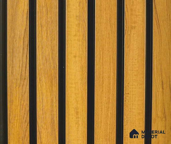 Brown Wooden Louver PN 06039 8 ft x 4.9 inch Charcoal Panel - 12 mm | Suitable for Feature Wall, TV Unit & Living Room | Width is Subjected to 5% Variation