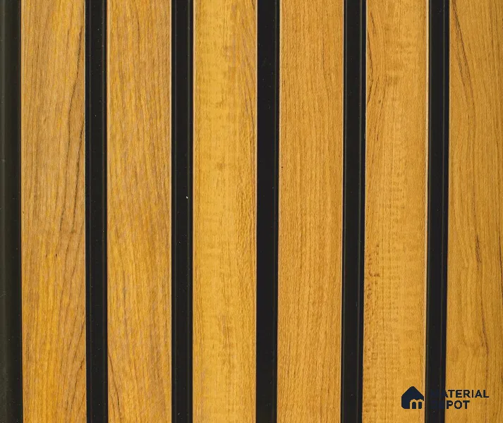 Brown Wooden Louver PN 06039 8 ft x 4.9 inch Charcoal Panel - 12 mm | Suitable for Feature Wall, TV Unit & Living Room | Width is Subjected to 5% Variation