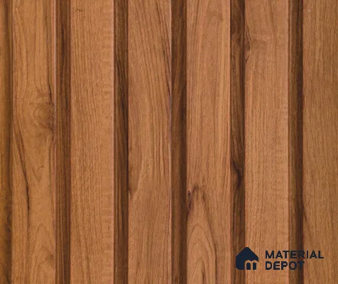 Brown Wooden Louver PN 06032 8 ft x 4.9 inch Charcoal Panel - 12 mm | Suitable for Feature Wall, TV Unit & Living Room | Width is Subjected to 5% Variation