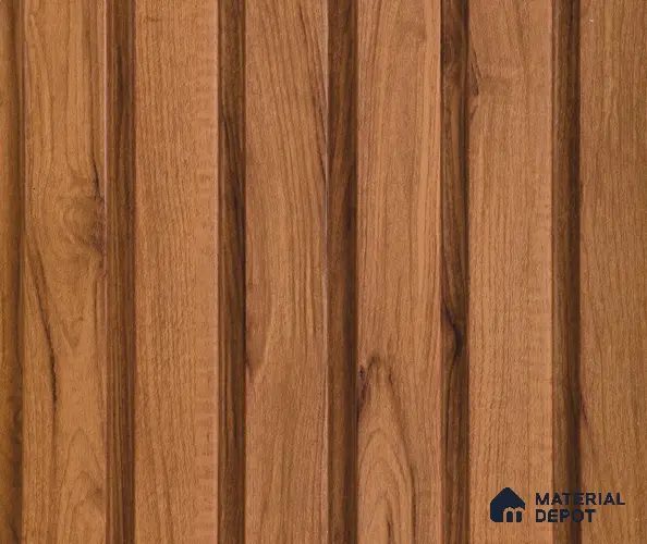 Brown Wooden Louver PN 06032 8 ft x 4.9 inch Charcoal Panel - 12 mm | Suitable for Feature Wall, TV Unit & Living Room | Width is Subjected to 5% Variation