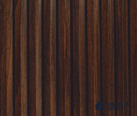 Brown Wooden Louver PN 06041 8 ft x 4.9 inch Charcoal Panel - 12 mm | Suitable for Feature Wall, TV Unit & Living Room | Width is Subjected to 5% Variation