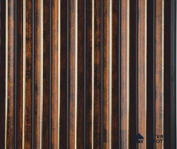 Brown Patterned Louver PN 06042 8 ft x 4.9 inch Charcoal Panel - 12 mm | Suitable for Feature Wall, TV Unit & Living Room | Width is Subjected to 5% Variation