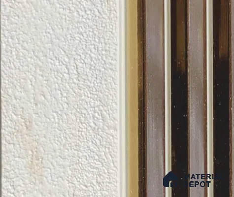 Multi Colour Patterned Louver PN 06057 8 ft x 4.9 inch Charcoal Panel - 12 mm | Suitable for Feature Wall, TV Unit & Living Room | Width is Subjected to 5% Variation