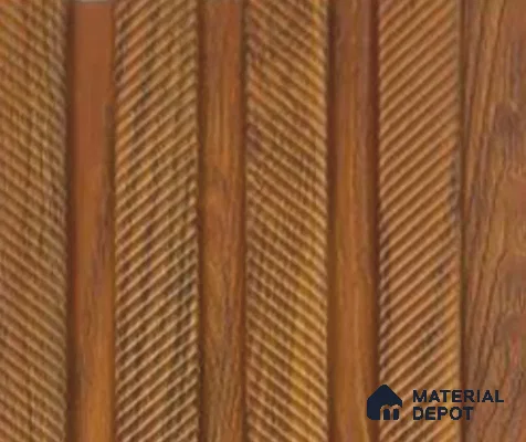 Brown Patterned Louver PN 06058 8 ft x 4.9 inch Charcoal Panel - 12 mm | Suitable for Feature Wall, TV Unit & Living Room | Width is Subjected to 5% Variation