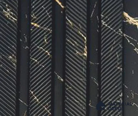 Black Patterned Louver PN 06028 8 ft x 4.9 inch Charcoal Panel - 12 mm | Suitable for Feature Wall, TV Unit & Living Room | Width is Subjected to 5% Variation