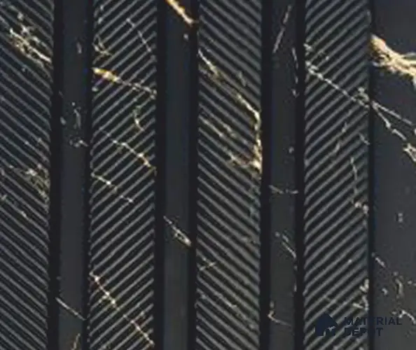 Black Patterned Louver PN 06028 8 ft x 4.9 inch Charcoal Panel - 12 mm | Suitable for Feature Wall, TV Unit & Living Room | Width is Subjected to 5% Variation