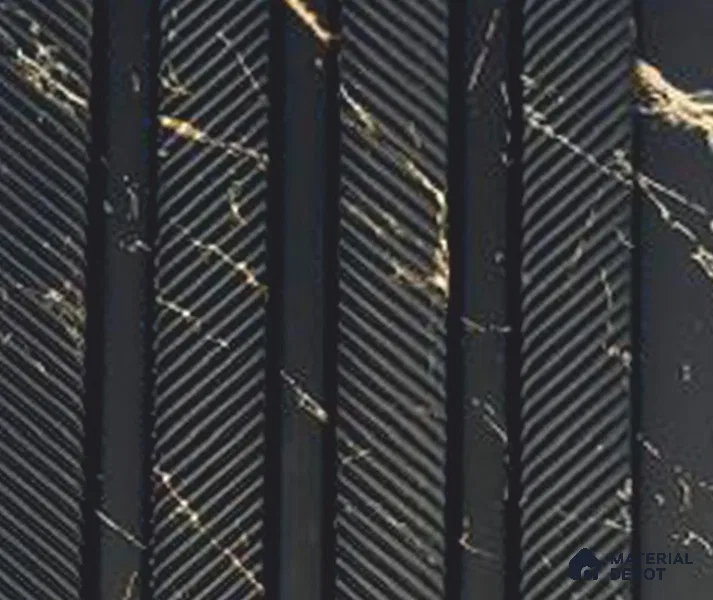 Black Patterned Louver PN 06028 8 ft x 4.9 inch Charcoal Panel - 12 mm | Suitable for Feature Wall, TV Unit & Living Room | Width is Subjected to 5% Variation
