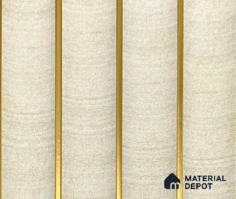 Cream Stone Louver PN 06023 8 ft x 4.9 inch Charcoal Panel - 12 mm | Suitable for Feature Wall, TV Unit & Living Room | Width is Subjected to 5% Variation