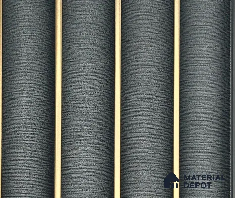 Grey Stone Louver PN 06024 8 ft x 4.9 inch Charcoal Panel - 12 mm | Suitable for Feature Wall, TV Unit & Living Room | Width is Subjected to 5% Variation