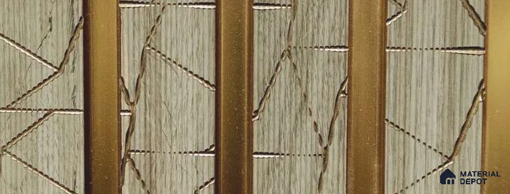 Gold Patterned Louver PN 05953 8 ft x 7.9 inch Charcoal Panel - 12 mm | Suitable for Feature Wall, TV Unit & Living Room | Width is Subjected to 5% Variation