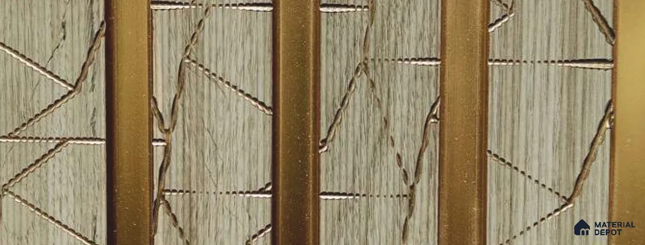 Gold Patterned Louver PN 05953 8 ft x 7.9 inch Charcoal Panel - 12 mm | Suitable for Feature Wall, TV Unit & Living Room | Width is Subjected to 5% Variation