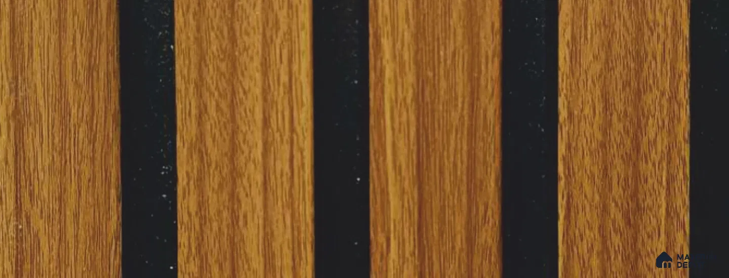 Brown Wooden Louver PN 05955 8 ft x 7.9 inch Charcoal Panel - 12 mm | Suitable for Feature Wall, TV Unit & Living Room | Width is Subjected to 5% Variation