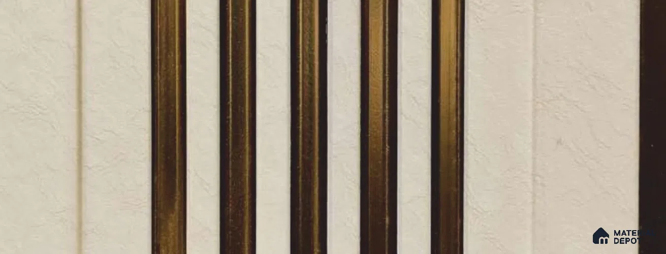 White Luxury Louver PN 05947 8 ft x 7.9 inch Charcoal Panel - 12 mm | Suitable for Feature Wall, TV Unit & Living Room | Width is Subjected to 5% Variation