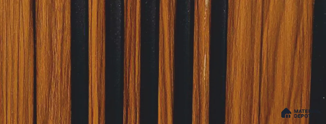Brown Wooden Louver PN 05948 8 ft x 7.9 inch Charcoal Panel - 12 mm | Suitable for Feature Wall, TV Unit & Living Room | Width is Subjected to 5% Variation