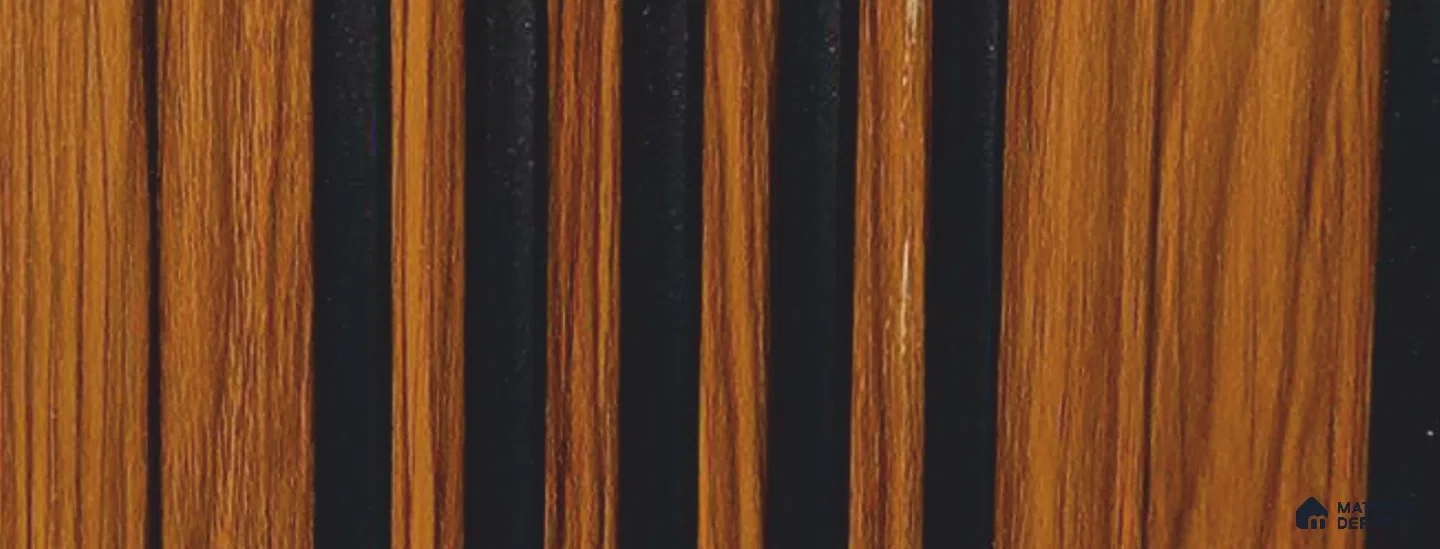 Brown Wooden Louver PN 05948 8 ft x 7.9 inch Charcoal Panel - 12 mm | Suitable for Feature Wall, TV Unit & Living Room | Width is Subjected to 5% Variation