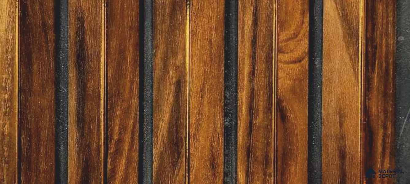 Brown Wooden Louver PN 05951 8 ft x 7.9 inch Charcoal Panel - 12 mm | Suitable for Feature Wall, TV Unit & Living Room | Width is Subjected to 5% Variation