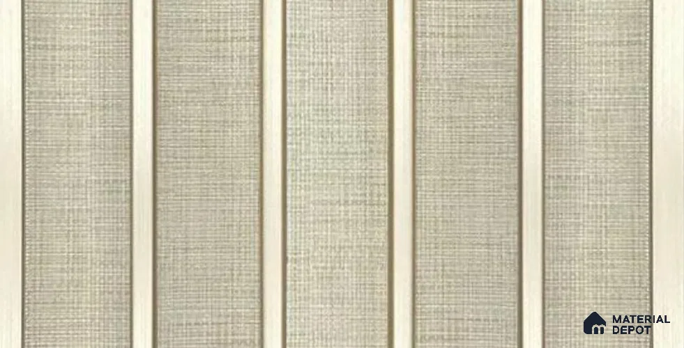 Cream Fabric Louver PN 05937 8 ft x 7.9 inch Charcoal Panel - 12 mm | Suitable for Feature Wall, TV Unit & Living Room | Width is Subjected to 5% Variation