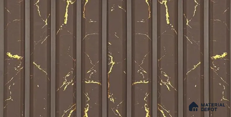 Brown Marble Louver PN 05938 8 ft x 7.9 inch Charcoal Panel - 12 mm | Suitable for Feature Wall, TV Unit & Living Room | Width is Subjected to 5% Variation
