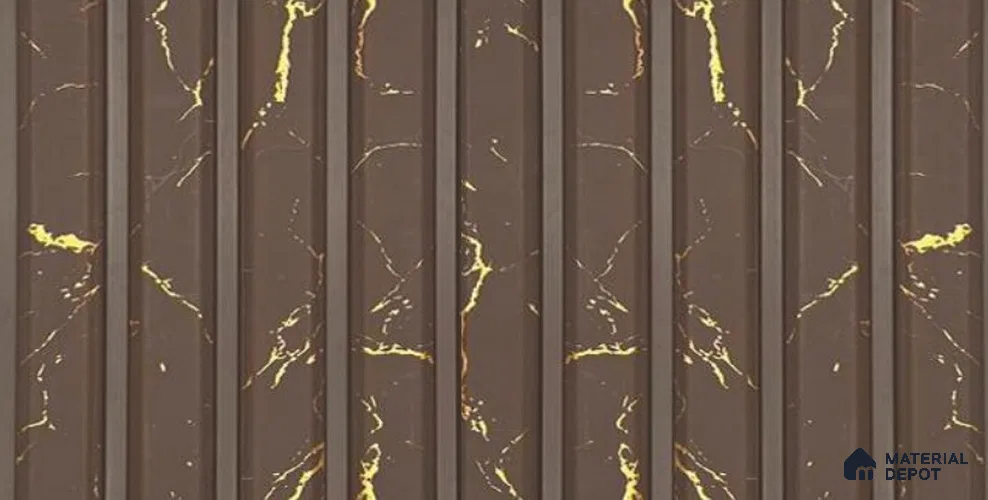 Brown Marble Louver PN 05938 8 ft x 7.9 inch Charcoal Panel - 12 mm | Suitable for Feature Wall, TV Unit & Living Room | Width is Subjected to 5% Variation