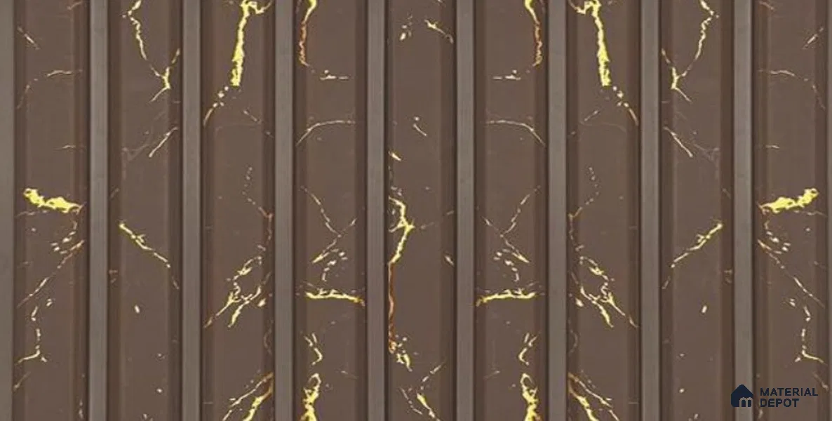 Brown Marble Louver PN 05938 8 ft x 7.9 inch Charcoal Panel - 12 mm | Suitable for Feature Wall, TV Unit & Living Room | Width is Subjected to 5% Variation
