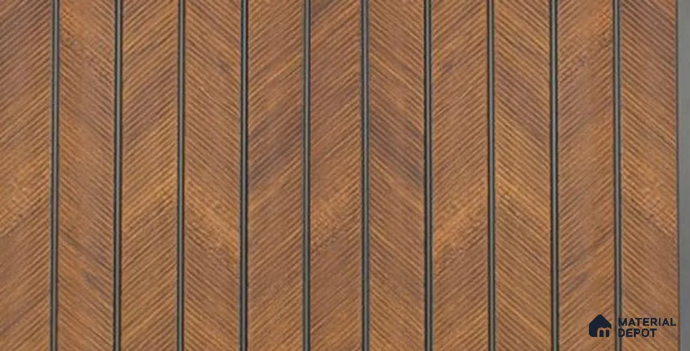 Brown Patterned Louver PN 05941 8 ft x 7.9 inch Charcoal Panel - 12 mm | Suitable for Feature Wall, TV Unit & Living Room | Width is Subjected to 5% Variation