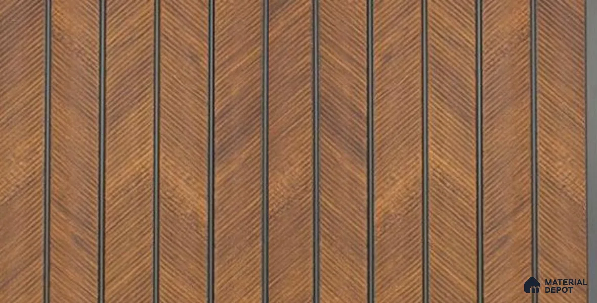 Brown Patterned Louver PN 05941 8 ft x 7.9 inch Charcoal Panel - 12 mm | Suitable for Feature Wall, TV Unit & Living Room | Width is Subjected to 5% Variation