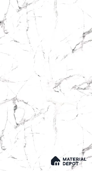 White Marble Look LM 22802 8 ft x 4 ft Texture Finish Decorative Laminate - 1 mm | Suitable for TV Unit, Wardrobe, Kitchen Cabinets