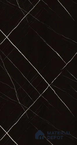 Black Marble Look LM 17422 10 ft x 4 ft High Gloss Finish Decorative Laminate - 1 mm | Suitable for TV Unit, Wardrobe, Kitchen Cabinets