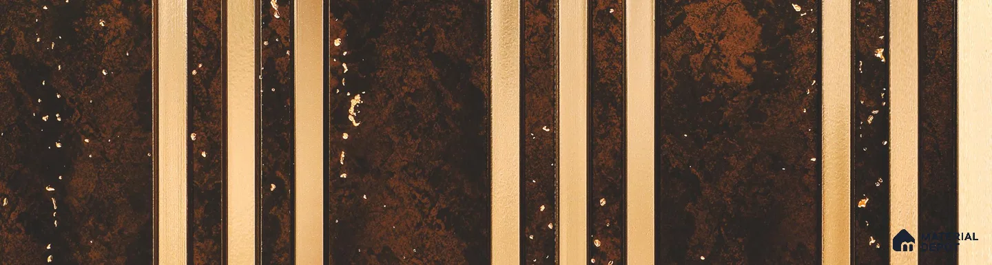 Brown Patterned Louver PN 05994 8 ft x 12 inch Charcoal Panel - 7 mm | Suitable for Feature Wall, TV Unit & Living Room | Width is Subjected to 5% Variation