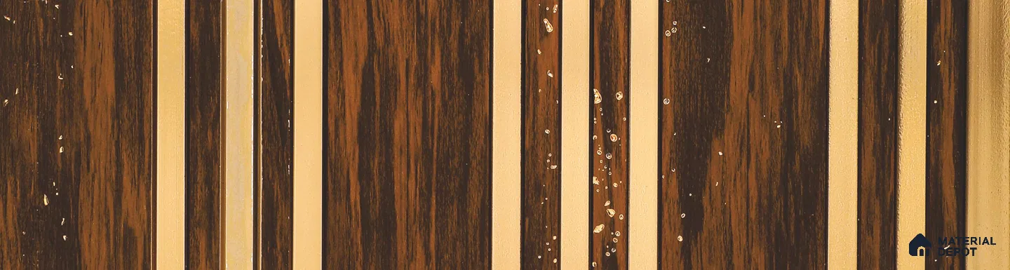 Brown Patterned Louver PN 05995 8 ft x 12 inch Charcoal Panel - 7 mm | Suitable for Feature Wall, TV Unit & Living Room | Width is Subjected to 5% Variation