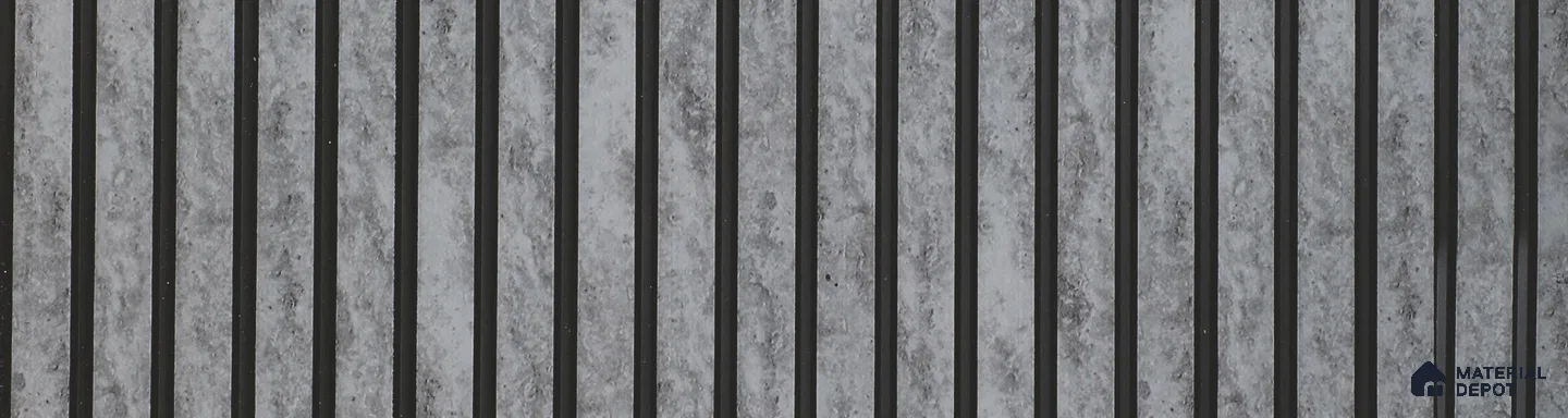 Grey Stone Louver PN 05997 8 ft x 12 inch Charcoal Panel - 7 mm | Suitable for Feature Wall, TV Unit & Living Room | Width is Subjected to 5% Variation
