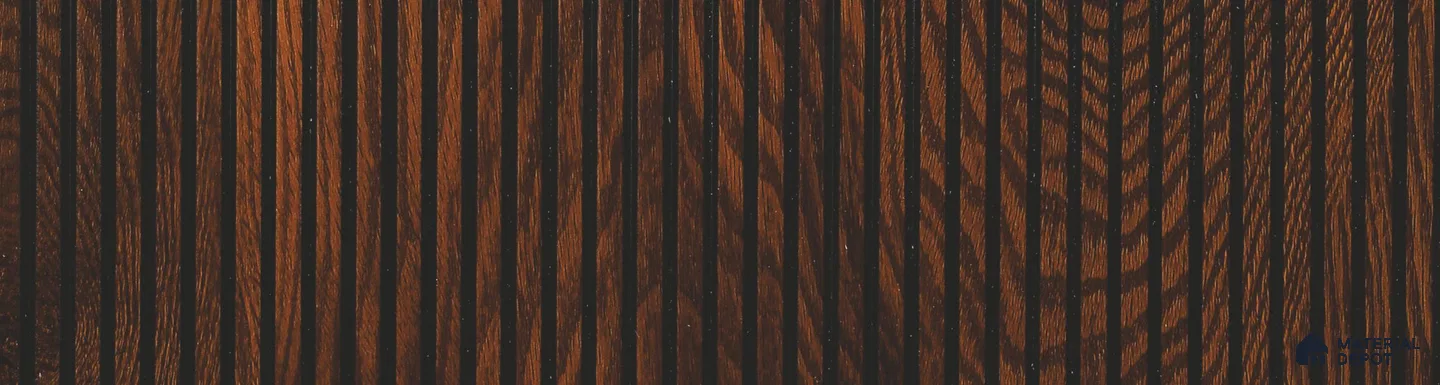 Brown Wooden Louver PN 06006 8 ft x 12 inch Charcoal Panel - 7 mm | Suitable for Feature Wall, TV Unit & Living Room | Width is Subjected to 5% Variation