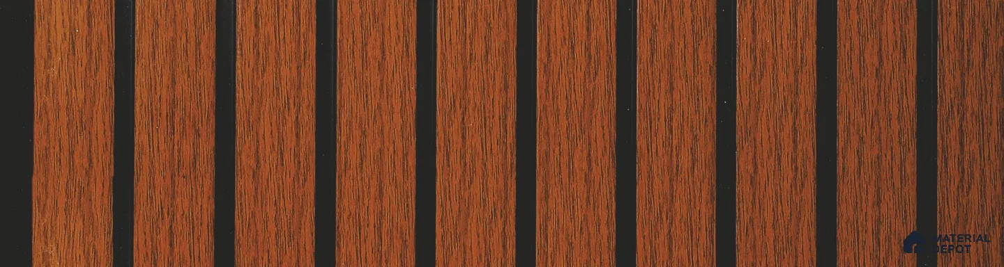 Brown Wooden Louver PN 05992 8 ft x 12 inch Charcoal Panel - 7 mm | Suitable for Feature Wall, TV Unit & Living Room | Width is Subjected to 5% Variation