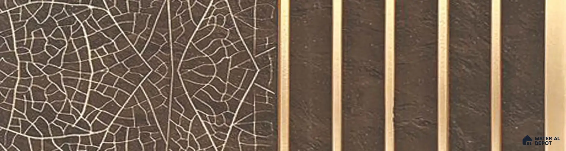 Brown Patterned Louver PN 06015 8 ft x 12 inch Charcoal Panel - 7 mm | Suitable for Feature Wall, TV Unit & Living Room | Width is Subjected to 5% Variation