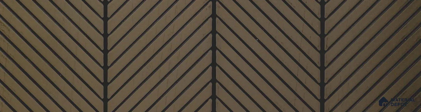 Brown Plain Colour Louver PN 06019 8 ft x 12 inch Charcoal Panel - 7 mm | Suitable for Feature Wall, TV Unit & Living Room | Width is Subjected to 5% Variation